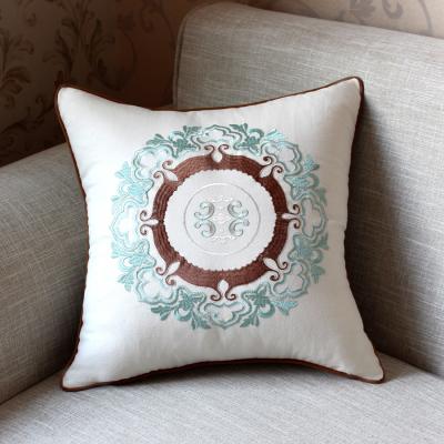 China Simple Folk Style Cotton And Embroidered Linen Cushion for sale