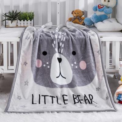 China INS Cartoon Soft Animal Kids Blanket Warm Crystal Velvet Double Raschel Kids Gift Blanket Blanket for sale