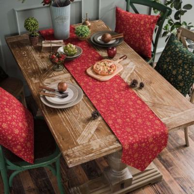 China Durable Christmas Red Wind Rings Table Runner Tanning American Single Table Runner for sale