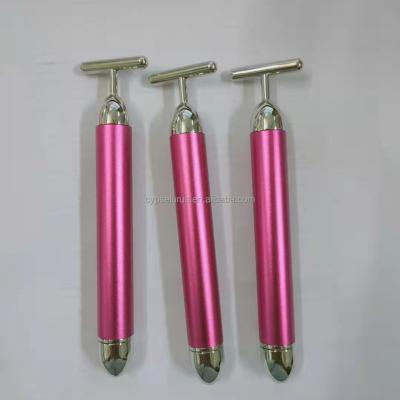 China Vibrating Blood Vessel Removal Private Label Masajeador Rodillo 24K Gold Facial Massager Face Roller for sale