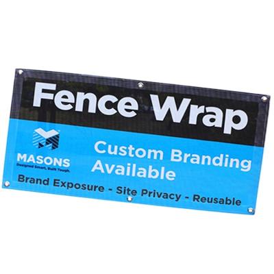 China Custom Digital Printed Advertising Cloth Cable Mesh Fence Hanging Banner With Optional PVC Vinyl for sale