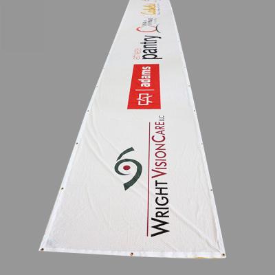 China Outdoor Advertising Display Double Sided Polyester Mesh Fence Crowd Barricade Control Barrier Banners Covers For Events for sale