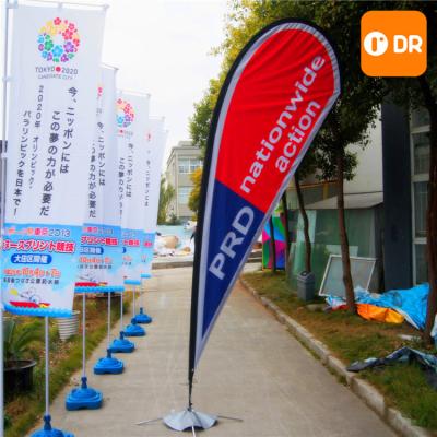 China Wind Flying Hanging Beach Flags, Wind Weather Resistant Advertising Beach Flags, Packing Sponsor Advertising Logo Beach Flags for sale