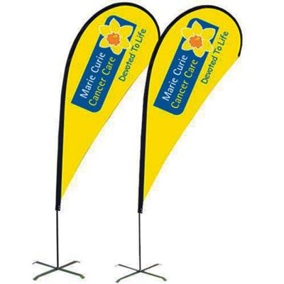 China Low Hanging Moq Custom Double Sided Advertising Rectangle Flag Digital Printing Outdoor Beach Teardrop Feather Flag for sale