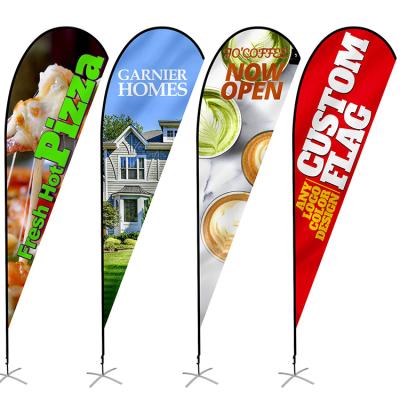 China Outdoor Flying Hanging Roll Up Flag Printing Advertising Teardrop Feather Banner Floating Blade Heavy Duty Beach Flag for sale