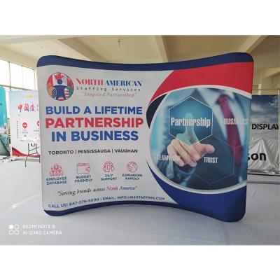 China Outdoor Use Folding 8 x8 ft Sublimation Printing High Quality Tension Fabric Pop Up Banner Display For Trade Fair for sale