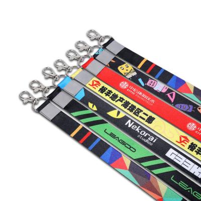 China Ad Logo Dye Sublimation Polyester Keychain Custom Made Lanyard Wholesale Neck Lanyard Strap for sale