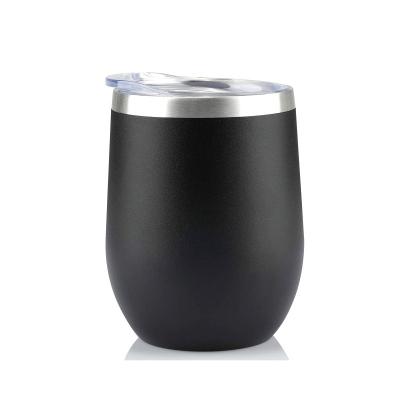 China Sustainable Modern Vacuum Insulated Egg Cup Stainless Steel Coffee Wine Tumbler Cups 12OZ for sale