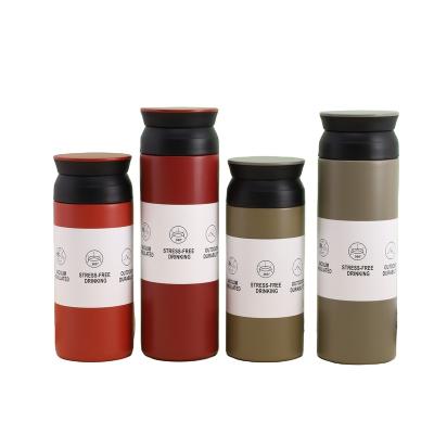 China Wholesale Sustainable Portable 500ml Travel Water Cups With Tea Infuser Japan Style Insulated Stainless Steel Coffee Flasks for sale