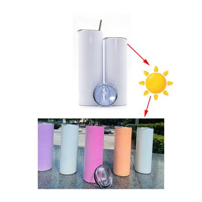 China Durable Vacuum Stainless Steel Glow In The Dark Tumblers Color Sublimation UV Changing Straight Tumbler for sale