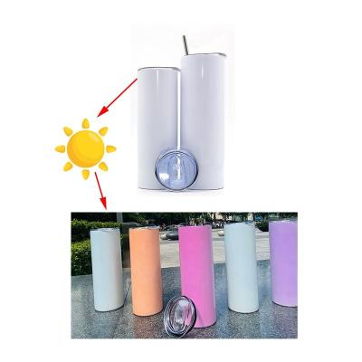 China Fashionable 20oz Sublimation Stainless Steel Double Lean Straight Wall Tumbler Dark Glow In The Tumbler for sale