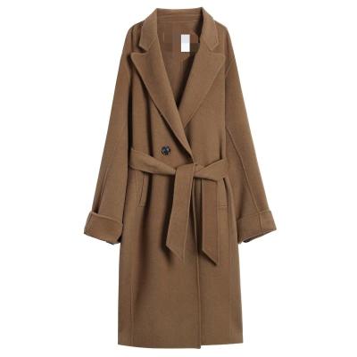 China Cashmere woolen coat women's woolen coat women's anti-shrink mid-length style alpaca double-breasted coats for sale