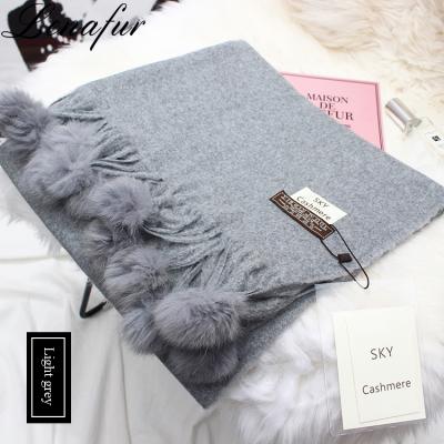 China Wholesale Soft Cashmere Soild Cashmere Woolen Scarf Women's Long Fur Scarf Shawl Soft Cashmere Scarf for sale