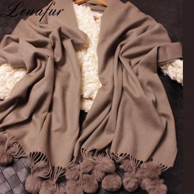 China England Style Grid Design Ladies Soft Cashmere Scarf Shawl With Tassels Pompoms for sale