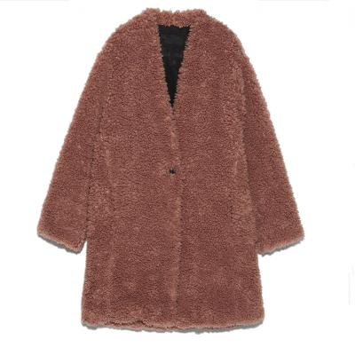 China Durable Female Teddy Bear Coat Faux Fur Teddy Jacket Women Autumn And Winter Fleece Overcoat Lamblike Medium Length Coat for sale