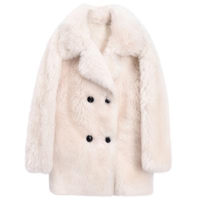 China Women One-Piece Anti-Shrink Compound Fur Coat Tuscany Lamb Medium Coat 2020 Shearing Sheep Grass Fur Long NEW for sale