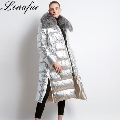 China New Design Winter Women's Duck Down Jacket For Women White Duck Feather Hooded Anti-Shrink Fur Long Down Stripper Jackets For Women for sale