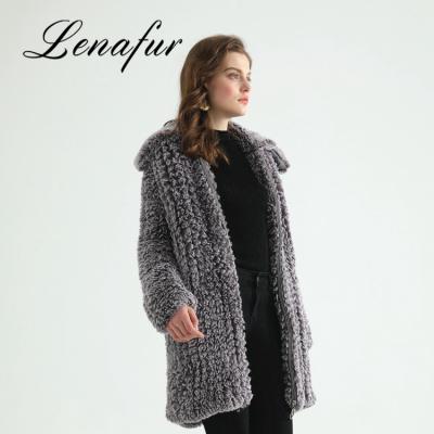 China Soft Wholesale Shearling Women Woolen Lamb Fur Coat Winter Oversized Coat for sale