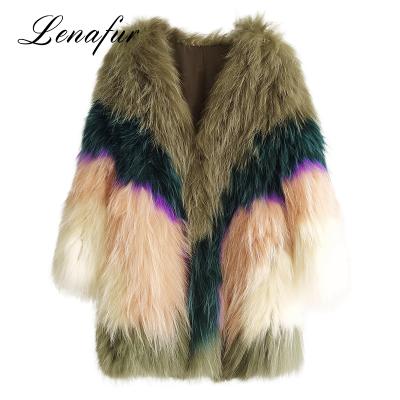 China Women's Anti-Shrink Modern Knitted Raccoon Short Fur Coat for sale