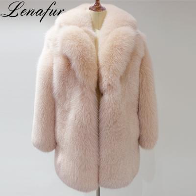 China Wholesale Ladies Anti Shrink Long Coat Real Arctic Fox Fur Coat for sale