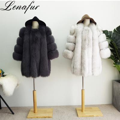 China Custom-made and wholesale high quality anti-shrink fashion fox fur coat for sale