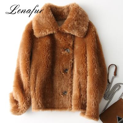 China Factory Wholesale Price Viable Sheep Fur Coat, Custom Double Face Leather Shearling Wool Wool Fur Coat for sale