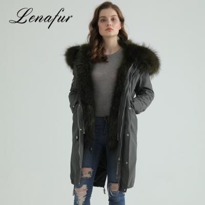 China Raccoon Coating Real Fox Fur Hooded Wash Fur Parka Heavy Duty Waterproof Unisex Anti-Shrink Fur Collar for sale