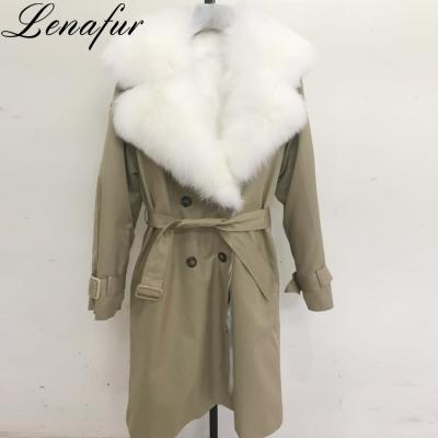 China Women Anti-Shrink Warm Big Real Fox Fur Parka Loose Oversized Super Fluffy Women's Long Parka Coat Winter With Fur for sale