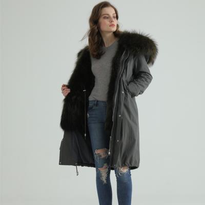 China Raccoon Coating Real Fox Fur Hooded Wash Fur Parka Heavy Duty Waterproof Unisex Anti-Shrink Fur Collar for sale