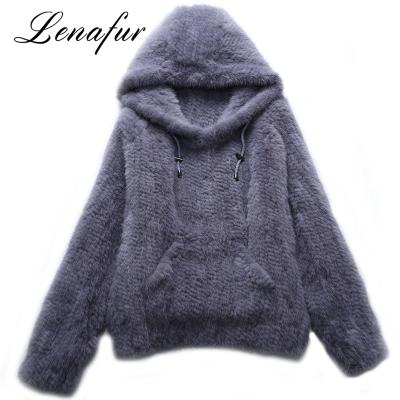 China High Quality Soft Knit Genuine Mink Women Real Fur Coat for sale