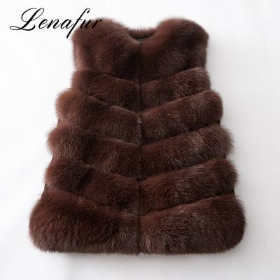 China Super Beautiful Women's Animal Fox Fur Vest Real Windproof For Women for sale