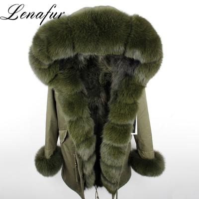 China 2018 Luxury Fashion Cold Proof Raccoon Fur Collar Coats Anti-shrink True Down Parkas for sale