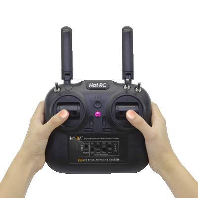 China RC Hobby HotRC HT-6A 6 Channel 2.4ghz FHSS Dual Antenna Radio System RC Airplane Remote Control for sale