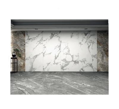 China Porcelain Acid Resistant White Marble Slab Thin Living Room Tile For Home Decoration for sale