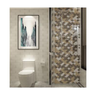 China Fan Shape Modern Multi-Collors Bathroom Wall And Floor Mosaic Tile for sale