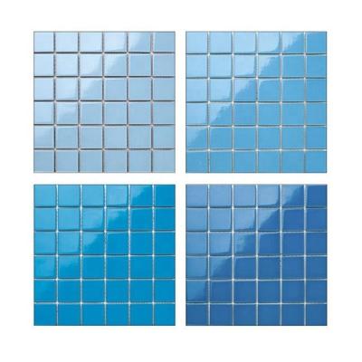 China ECIFEE Southeast Asia Luxury Blue Color Swimming Pool Deck Tiles For Villa for sale