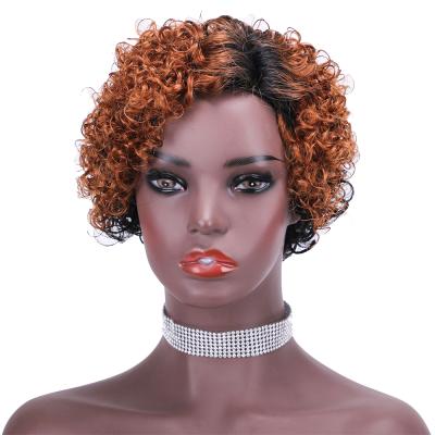 China Fashion Women's Short Curly Short Afro Curly Hair Extensions MIde Part/Side Part Bob Hair Wigs Remy Brazilian Curly For Black Women for sale