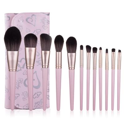 China Fan brush new cheap12pcs cosmetic make up brush soft makeup brush set with bag for sale