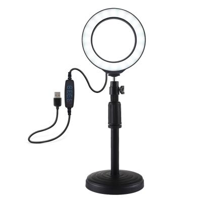 China PORTABLE Dimmer LED Ring Camera Light Self Timer with Desktop Stand for sale