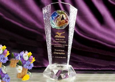 China High End Customized Crystal Glass Trophy Awards With Colored Glaze Eagle for sale