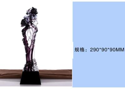 China Special Abstract Design Colored Glaze Trophy Cup , Crystal Base Custom Trophy Awards for sale