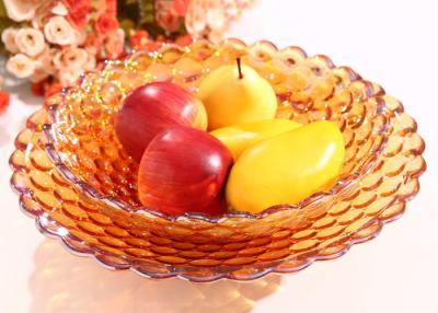 China 370*70*120mm Home Decorations Crafts , Practical Hand Blown Glass Fruit Dish for sale