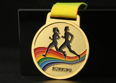 China Marathon Running Race Sports Medals And Ribbons Colorful Zinc Alloy Material for sale