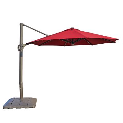 China 11ft Modern Outdoor Umbrella Luxury Roma Umbrella With 360 Degree Rotation With Solar Lights Waterproof Garden Beach Restaurant for sale