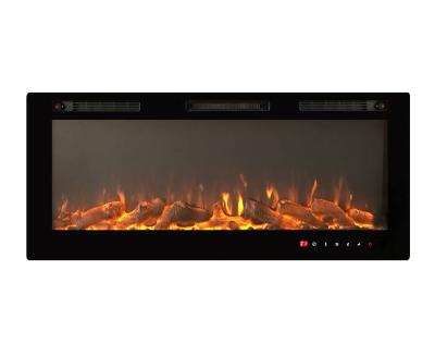 China 10 LED Flame Colors 50 Inch Modern Wall Mounted Led Electric Fireplace Insert Fireplace for sale