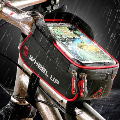 China High Capacity / Sensitive WHEEL UP Touch Screen Bicycle Bag Bicycle Phone Bag Front Tube Waterproof Cell Phone Bag for sale