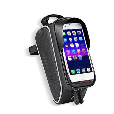 China Waterproof/TPU/WHEEL Touch Screen Reflectvie Stripe UP Waterproof Reflective Stripe Cycling Waterproof Cell Phone Bicycle Tube Frame Bag for sale