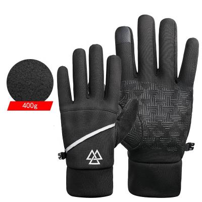 China Design Reflective WHEEL UP Touch Screen Reflective Back Winter Pocket Safety Design Warm Heating Recycling Gloves for sale