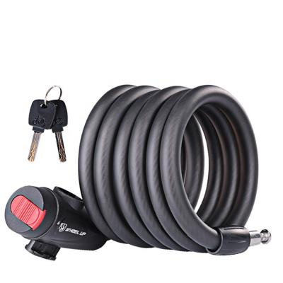 China Durable/Environmental/Convenience WHEEL UP High Security Mountain Bike Anti Theft Bicycle Wheel Light Lock Cable Wire Key Lock for sale