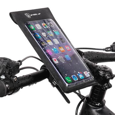 China Adjustable WHEEL UP Bike Handlebar Phone Holder Adjustable Bicycle Waterproof for Phone Under 6.7 Inches for sale